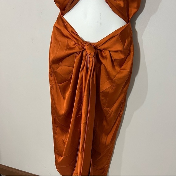 NWT Andrea Iyamah Orange Dress | Luxury Resortwear | Coastal Vacay | Cut Out - Picture 9 of 17
